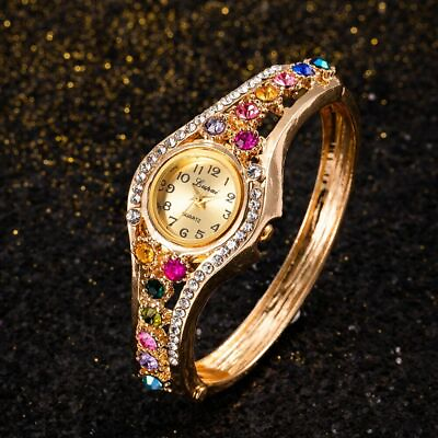 #ad Women Watches Luxury Rhinestone Small Watch Shockproof Waterproof Dress Bracelet C $10.05