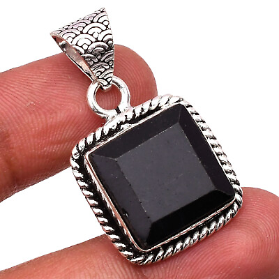 #ad Black Onyx Gemstone Handmade 925 Sterling Silver Jewelry Pendant 1.22quot; $7.91