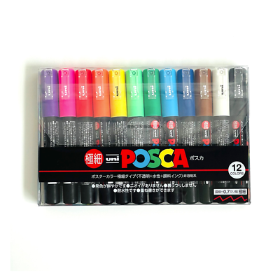 #ad #ad Posca Paint Pens Markers Extra Fine Point Set PC 1M 12 Colors US Seller $26.99