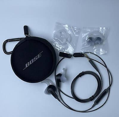 #ad Bose SoundSport 3.5mm Wired Jack Earbud Headphones Charcoal Black Earphones $38.99