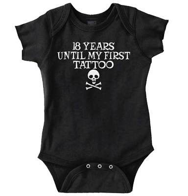 #ad 18 Years Until My First Tattoo Inked Shower Unisex Baby Infant Romper Newborn $14.99