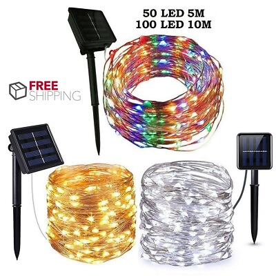 #ad Outdoor Solar String Lights LED Waterproof Copper Wire Xmas Garden Party Decor $15.19