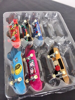 #ad 6 Pc Lot Tech Deck Mini Skateboards In Plastic Missing 1 Set Of Wheels Open Pkg $12.99