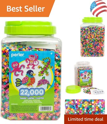 #ad Assorted Vibrant Fuse Beads Set 30 Colors 22000 pcs Storage Jar Included $51.99
