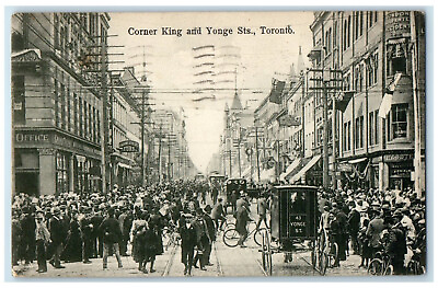 #ad 1908 Corner King and Yonge Streets Toronto Ontario Canada Antique Postcard $29.95