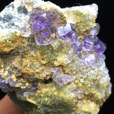 #ad 66g Natural Transparent Gem Level Dark Purple Fluorite Mineral Specimen China $25.60
