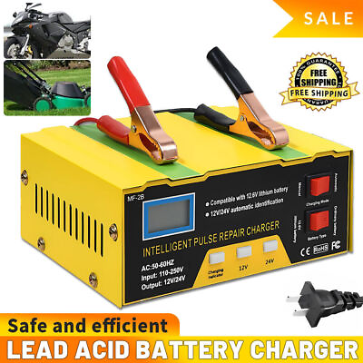 #ad 12V 24V Heavy Duty Car Battery Charger Smart Automatic Intelligent Pulse Repair $20.99