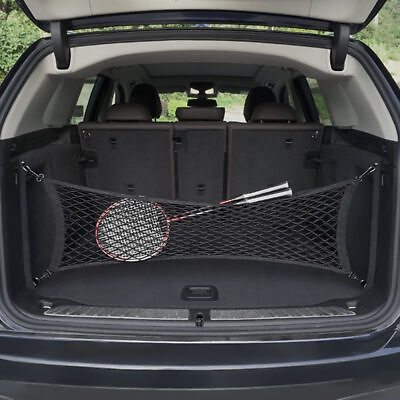 #ad Car Rear Trunk Organizer Net Auto Back Storage Mesh Elastic String Luggage Decor $15.08