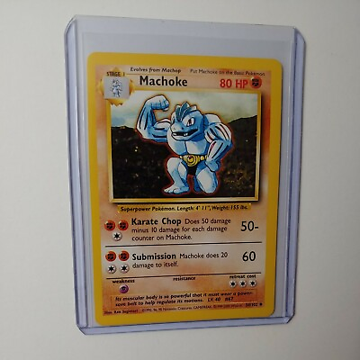 #ad 4th Print Base Set Machoke 34 102 Uncommon Pokemon Card NM Near Mint $7.75