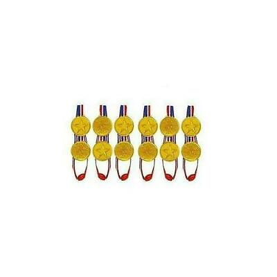 #ad 50pc Children Gold Plastic Winners Medals Sports Day Party Bag Prize Awards Toys GBP 12.13