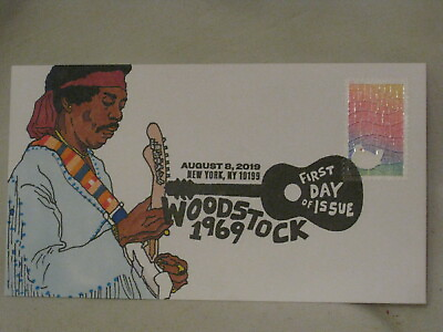 #ad WOODSTOCK 1969 First Day Issue 1 of 1 hand drawn 2019 FDC cover art $50.00