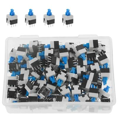 #ad 100pcs 6 Pin DPDT Self Locking Power Micro Push Button Switches 8mmx8mm $21.01