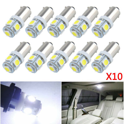 #ad 10X White T11 BA9S 5050 5 SMD LED Bulb Car Wedge Side Interior Map License Light $8.69