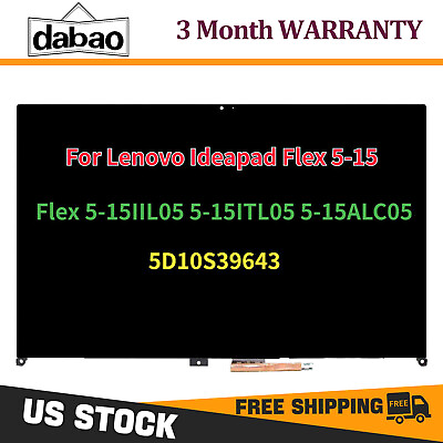 #ad LCD Touch Screen Assembly FHDBezel For Lenovo Ideapad Flex 5 15IIL05 5 15ITL05 $107.00