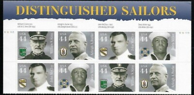 #ad US Distinguished Sailors 44c Stamp Top Plate Strip of 8 Scott #4440 4443 $6.95