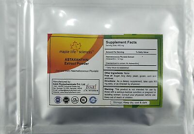 #ad ASTAXANTHIN Haematococcus Pluvialis Extract 3% Powder Powerful Antioxidant $60.08