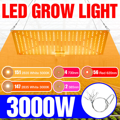 #ad 3000W Indoor LED Grow Light Hydroponic Plants Veg Flower Growing Panel 360LED US $33.23