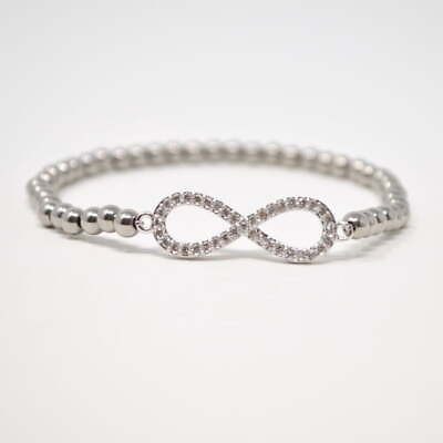 #ad Infinity Bracelet Beaded Bracelet Silver Beaded Bracelet Evil Eye Jewelry $19.99