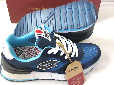 #ad Lotto Men#x27;s Tokyo Shibuya Net Lifestyle Shoes Black Moonlight Blue Size 9 NIB $74.99