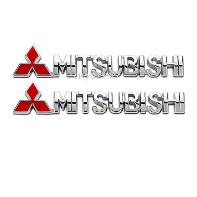 #ad 2x Chrome For Mitsubishi LANCER Metal Badge Decal Car Body Emblem Stickers $16.80
