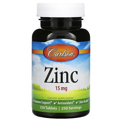 #ad Zinc 15 mg 250 Tablets $15.74