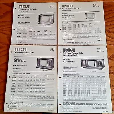 #ad RCA Television Service Data Chassis CTC 40 Series 1969 No T17 with Supplements $14.95