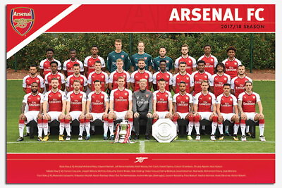 #ad 90005 Arsenal FC Offical Team 2017 2018 Season Decor Wall Print Poster $29.95