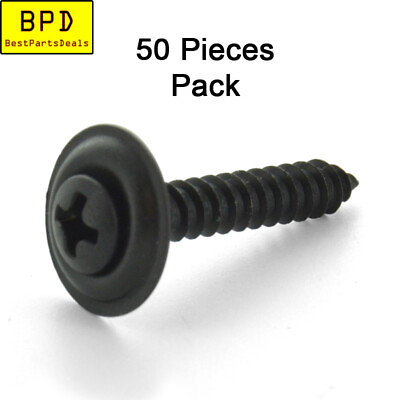 #ad 50x #8 x 1quot; Phillips Oval Washer Head Black Tapping Screw $16.99