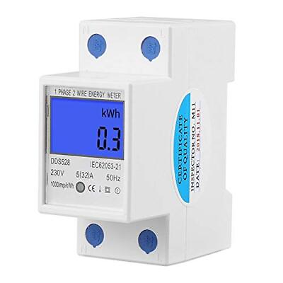 #ad Energy Meter 5 32A 230V 50Hz LCD Display Single Phase Energy KWh Meter 35mm D... $11.07