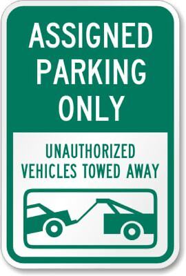 #ad Assigned Parking Lot Aluminum Weatherproof 12quot; x 18quot; Sign p00502 $24.99