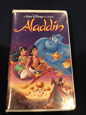 #ad *RARE MINT* Walt Disney Aladdin Classic VHS Black Diamond Clamshell W Pamphlets $89.00
