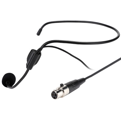 #ad Mini XLR 3 Pin TA3F Plug Wireless Head Wear Mic Headset Microphone Amplifier BEA $10.14