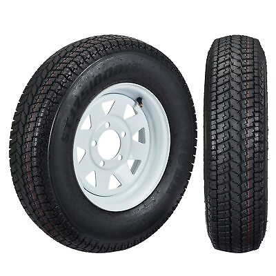 #ad 2Pack Trailer Tire ST175 80D13 175 80 D 13#x27;#x27; Rims Load C 5 Lug White Spoke Wheel $140.99