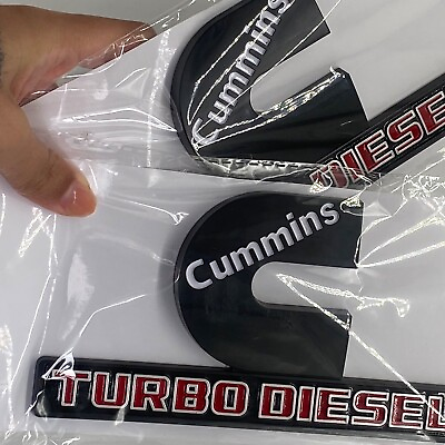 #ad #ad 2X Cummins Turbo Diesel Emblems Badges For 2500 3500 Fender Side Door Nameplate $17.99