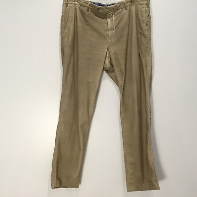 #ad Fine Corduroy Mens Trousers Slim Fit Stretch 40US EU56 Tan pants EUC PT01 Italy $79.98