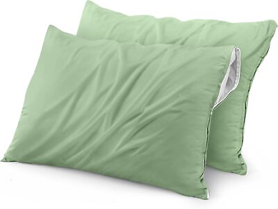 #ad 2 Pack Bed Bug Proof Zippered Pillow Encasement Waterproof Utopia Bedding $19.06