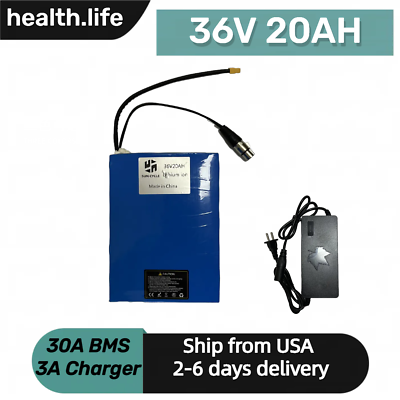 #ad 36V 20Ah Lithium Ion Ebike Battery Electric Bicycle Motorbike Charger 1000W BMS $178.88