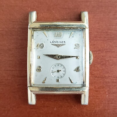#ad 1949 Vintage Longines Tank Case Men#x27;s Wristwatch 17J Cal. 9L For Parts Repair $75.00