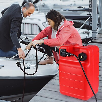 #ad Portable Boat Fuel Tank Marine Outboard Motor Fuel Tank w Connector 24L 6Gallon $59.99