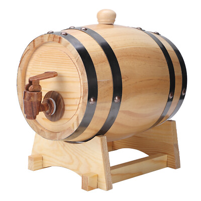 #ad Wood Color 1.5L 1.5L Household Mini Pine Wood Wine Barrel Keg Wooden Beer AOS $41.67