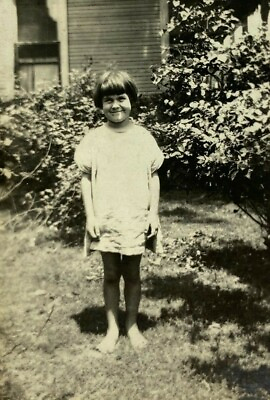 #ad Little Girl With Short Hair Barefoot In Grass Bamp;W Photograph 2.5 x 4.5 $9.99