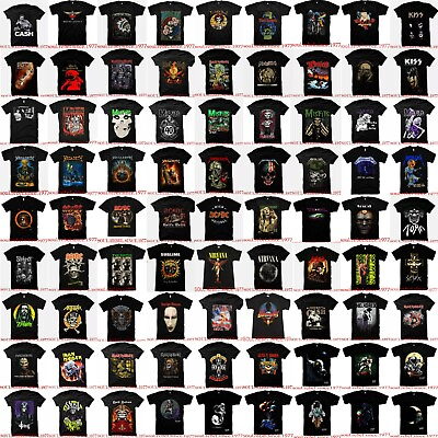 #ad THE BEST COLLECTION OF CLASSIC ROCK BLACK T SHIRTS PUNK ROCK MEN#x27;S SIZES $11.69