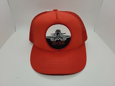 #ad Snapback Hat Cap B 1B Lancer Air Force Bomber Patch Hat. Red. Mesh Trucker Style $14.99