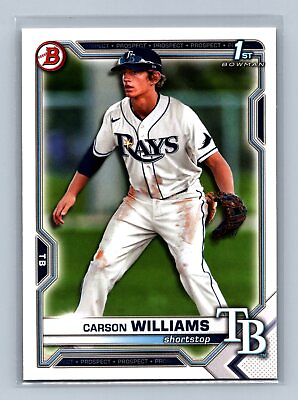 #ad Carson Williams 2021 Bowman Draft #BD 180 1st Paper Base Rays Qty $1.10
