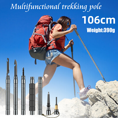#ad Tactical Trekking Poles Walking Cane Camping Hiking Survival Stick Alpenstock US $36.99