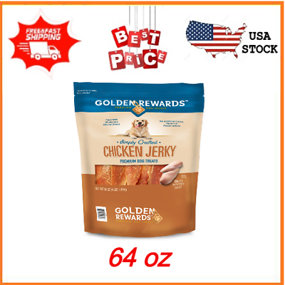 #ad Golden Rewards Chicken Flavor Premium Dry Jerky Treats for All Dogs 64 oz $33.72