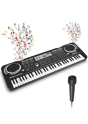 #ad Digital Piano Keyboard 61 Key Portable Electronic Instrument with Stand amp; Mic $25.99