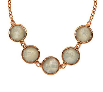 #ad QVC Honora Reversible Mother of Pearl Adjustable Bronze Necklace $528 $291.17