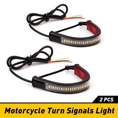 #ad 2x Universal Motorcycle 3014 LED Amber Turn Bike Signal Indicator Blinker Lights $11.99