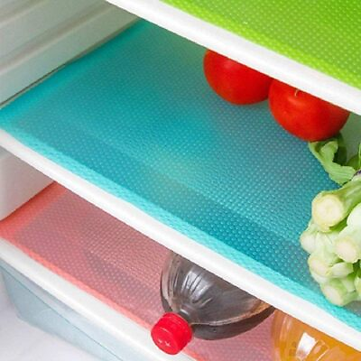 #ad 8 Pc Refrigerator Liners Washable Mats Green $28.68